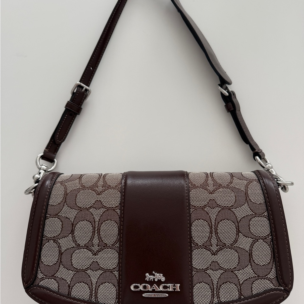 Coach signature print in brown with silver hardware